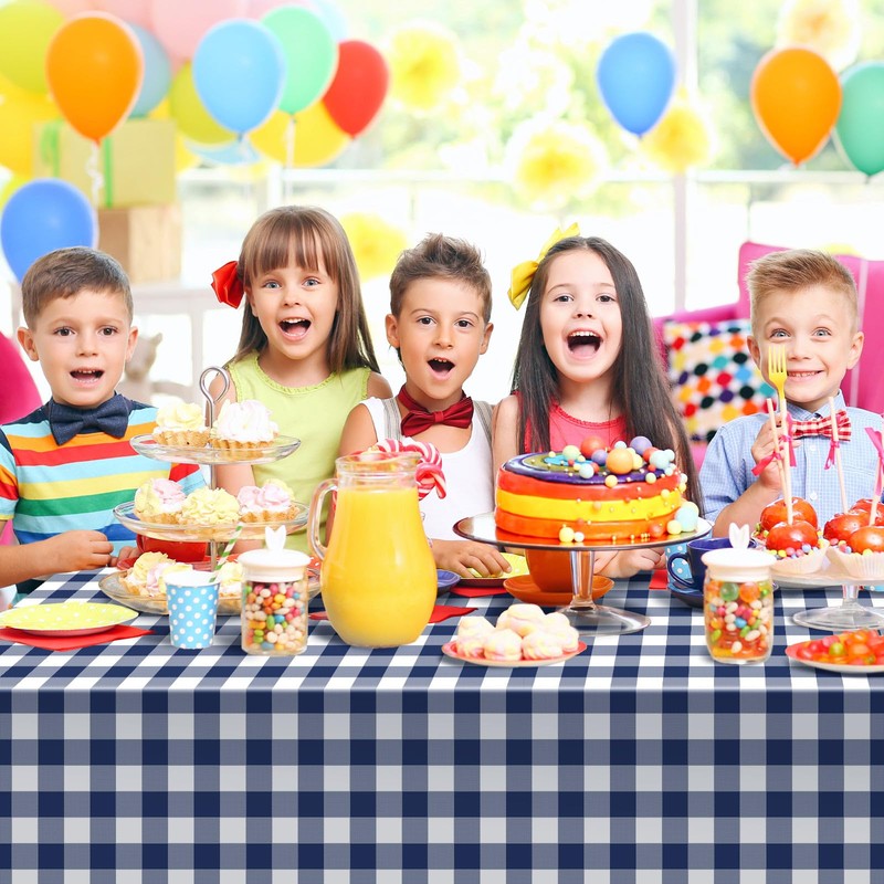 Kopokita 2 Pack Navy Gingham Tablecloth, 54 x 108 Inches