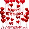 Red Birthday Balloon Set with Heart Foil Balloon - Romantic