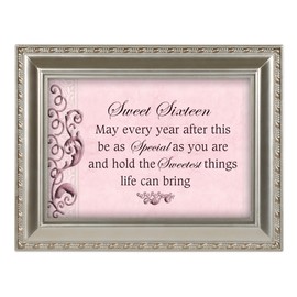 Cottage Garden Sweet Sixteen May Every Year Silvertone Rope Trim Easel Back Photo Frame