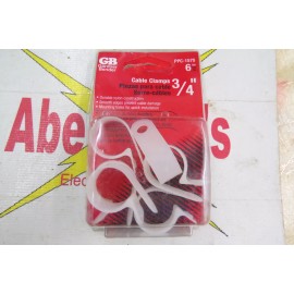 Gardner Bender Cable Clamps PPC-1575, 3/4'', pkg of 6, white in color