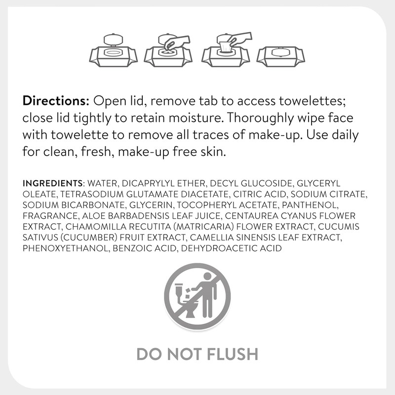 Equate Exfoliating Wet Cleansing Makeup Remover Facial Wipe, Twin Pack,