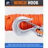 METOWARE Synthetic Winch Rope Kit, 1/4" x 50ft 10,000 LBS