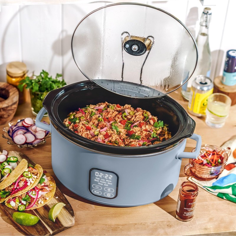 6 Quart Programmable Slow Cooker (Color : Cornflower Blue)