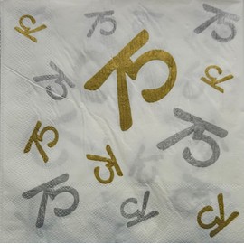 Udo Schmidt Serviettes - 75 - 33 x 33 cm, 20 Pieces, Silver/Gold, 3-Ply, Paper