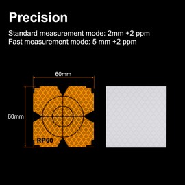 HARFINGTON 20pcs Survey Reflector Sheets 60mm Self-Adhesive Reflective Tape Survey Target Mark for Total Stations, Yellow