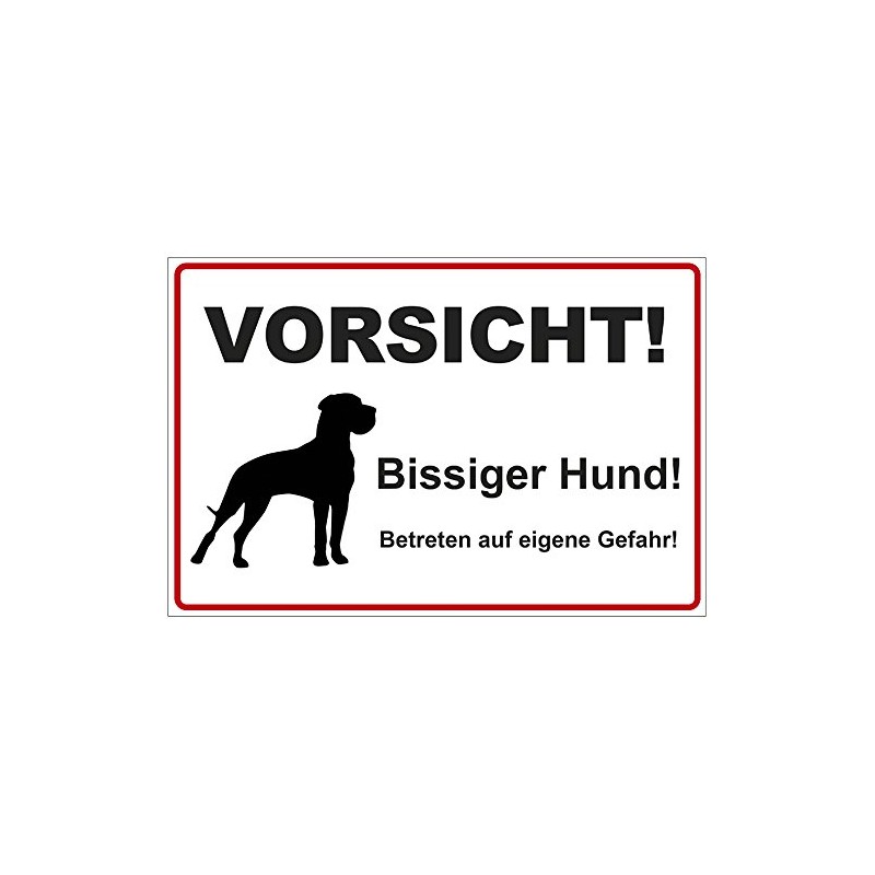'Based on Plate 300 x 200 mm caution. Bite Dog.,