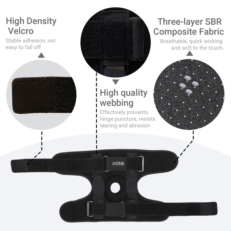 ANDMR Knee Brace with Removable Dual Side Hinged Stabilizers &
