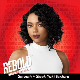 Sensationnel Rebold curly weave - euro body 9 3pcs human hair smooth, sleek soft texture hair for weaving and sew in styles (1B OFFBLACK)