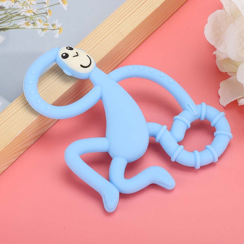 4pcs Cute Monkey Shaped Cartoon Silicone Soft Elastic Baby Teether