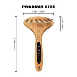 Der Meister Grooming Rake with Teeth, Pets Shedding, Dematting and Grooming tool for Dogs and Cats with All Hair Types, Remove Loose Hair, Fur, Undercoat, Mats, Tangled Hair, Knots