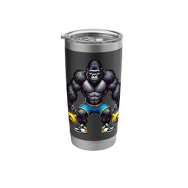 Gorilla Lifting Kettlebells Weightlifting Fitness Gym Stainless Steel Insulated Tumbler