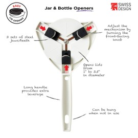 Kuhn Rikon Strain-free Gripper Opener For Jars And Bottles, 10 X 5 X 2