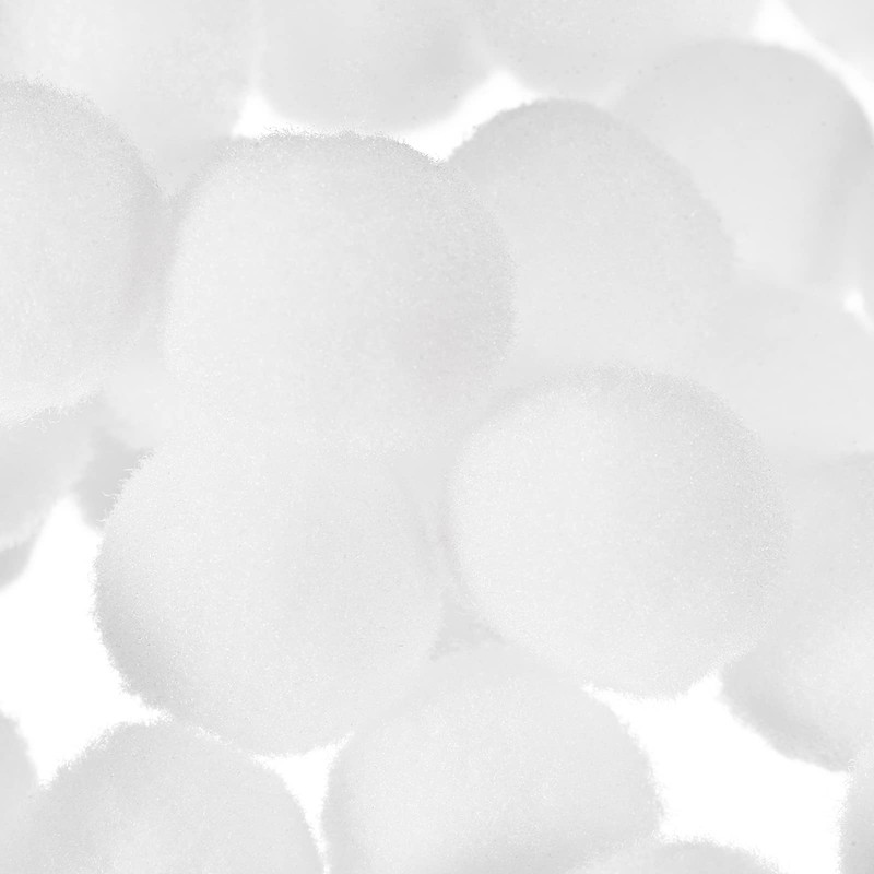 MECCANIXITY Pom Felt Balls Felting Fabric 1.5cm 15mm White for