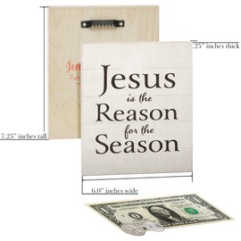 JennyGems Jesus Is the Reason for the Season Wooden Sign, Christmas Decorations, Holiday Decor, Christmas Gifts, White, Made in USA