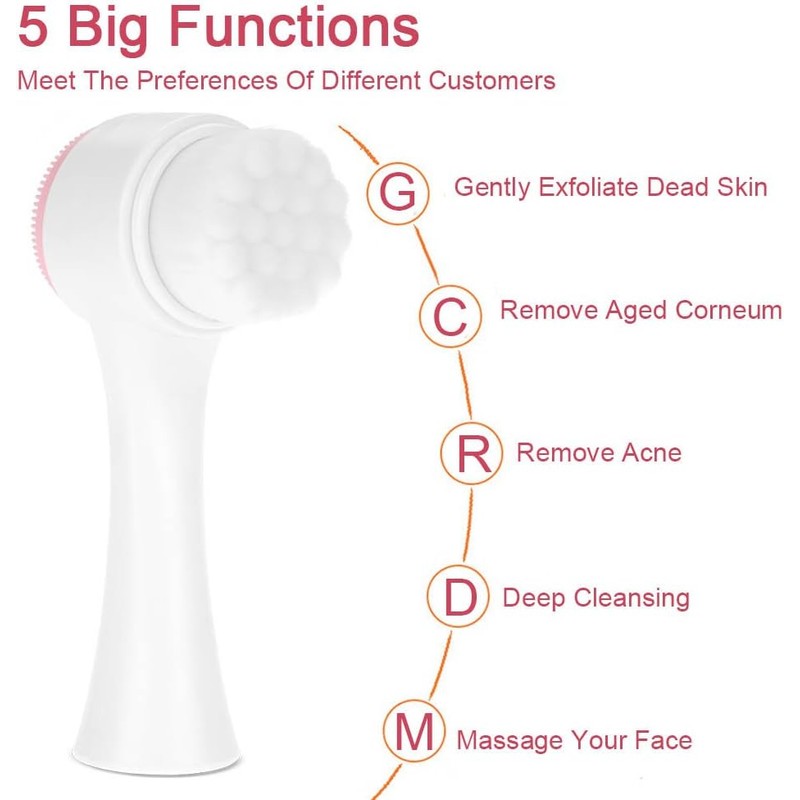 Cepillo de Limpieza Facial, Moda 3D Cepillo de Doble Cara
