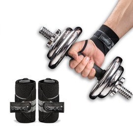 VERRI | Muñequeras elásticas para protección de muñecas en levantamiento de pesas, rutinas, entrenamiento en gimnasio, crossfit, negro, unitalla