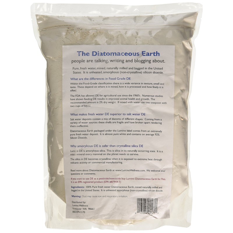 Lumino Home Food Grade Diatomaceous Earth, Pure, 1.5 Pound