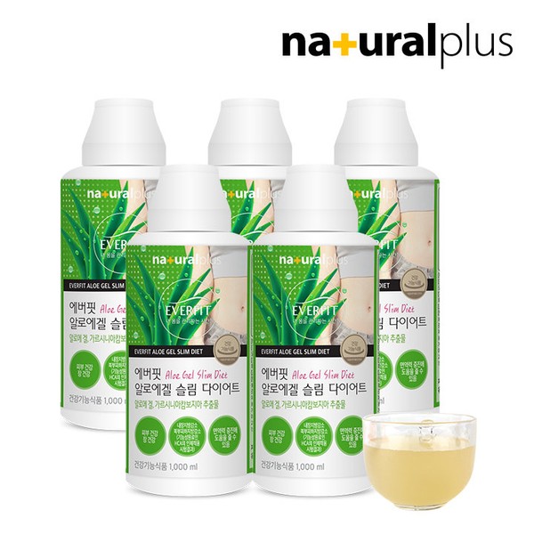 Natural Plus [On Sale] Everfit Aloe Gel Diet Green Grape Flavor 1000ml 5 Bottles / Immunity Skin Health Gut Health / 내츄럴플러스 [온세일]에버핏 알로에겔 다이어트 청포도맛 1000ml 5병 / 면역력 피부건강 장건강