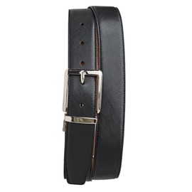 Bruno Magli LUCA, Mens Belt Leather Black and Cognac