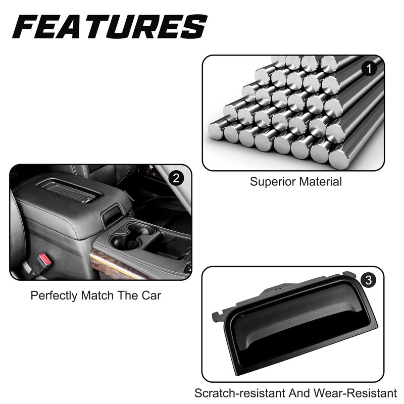 BJYXSHOP Black Center Console Armrest Latch Handle Replacement for 2014