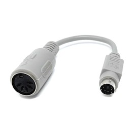 DRUT 6-Pin Mini DIN Male to 5-Pin DIN Female Adapter Cable for Musical Instruments, Keyboards and AT to PS/2 Conversions (15cm)