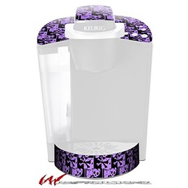 WraptorSkinz Decal Style Vinyl Skin compatible with Keurig K40 Elite Coffee Makers Skull Checker Purple (COFFEE MAKER NOT INCLUDED)