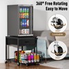 Housolution Mobile Mini Fridge Stand with Storage, Height-Adjustable Mini Beverage