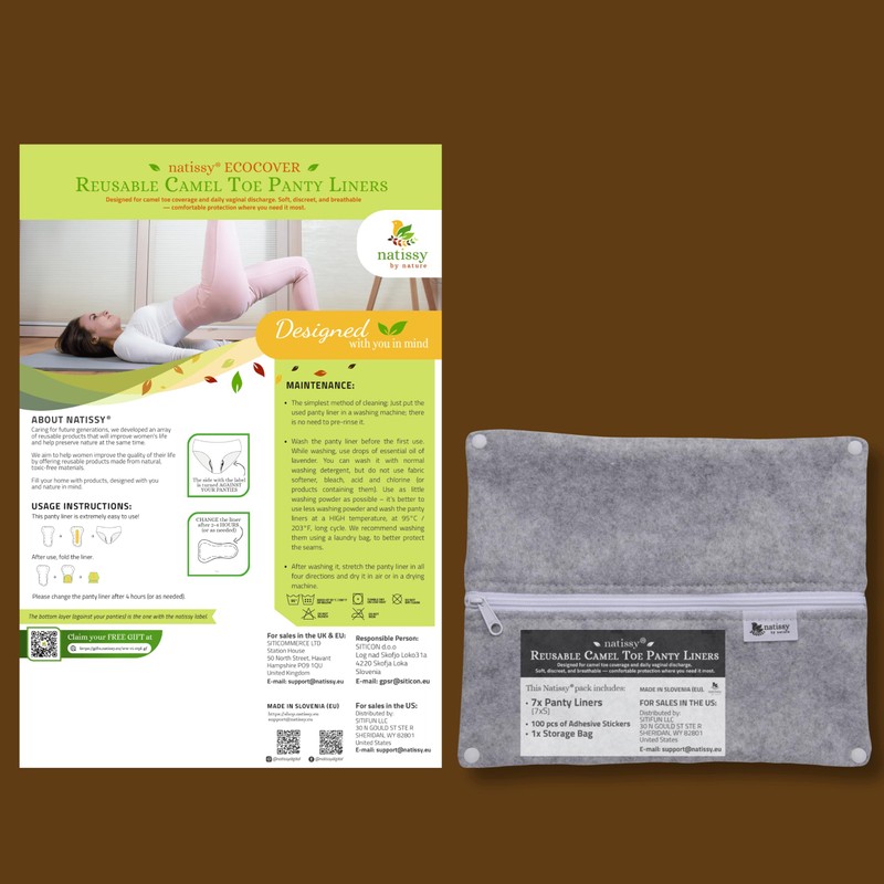 2 in 1 Camel Toe Organic Cotton Washable Panty Liners