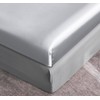 DuShow Satin Fitted Sheet Super King Sliver Grey,Silky Deep Pocket