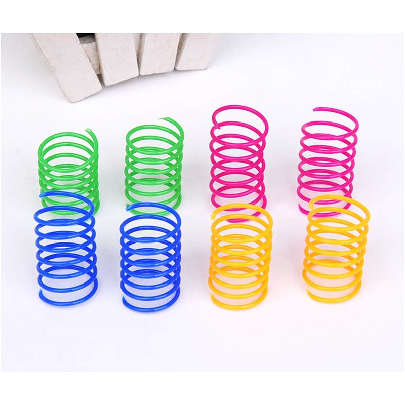 ISMARTEN Pet Wide Colorful Springs Cat Toys Plastic Coil Spiral