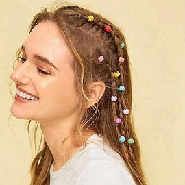 100 Mini Rainbow Hair Clips and Tiny Claws for Hair Braids, Hair Accessories for Girls Women (Rainbow, One size)