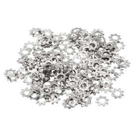 PATIKIL M3 External Tooth Lock Washer, 150Pcs 304 Stainless Steel Serrated Locking Washer Assortment Kit for Mechanical Equipment Retaining Clips Fasteners, Silver