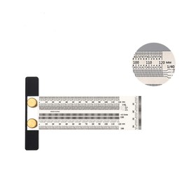 CarAngels Stainless Steel Wood Injury Gauge 90 Degree Ruler Right Angle Ruler Stop Scoya with Hole Carpenter Injury Tool (200MM)