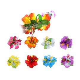 ALIMITOPIA Hawaiian Hibiscus Flower Hair Clip,Fabric Artificial Tropical Flower Hairpin Barrette Hair Accessories for Luau Beach Party(Hibiscus Flower,8pcs,Medium Size)