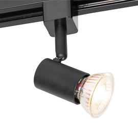 QAZQA - Modern 1-Phase Rail Spot I Spotlight I Ceiling Spotlight I Spotlight I Spotlight I Lamp I Light Black - Jeany I Living Room I Bedroom - Aluminium Round - LED Suitable GU10