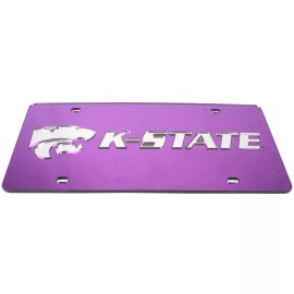 Stockdale Kansas State Wildcats Inlaid Acrylic License Plate - Purple Mirror Background