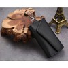 QIUPFGUT Leather Key Bag Key Organiser, black