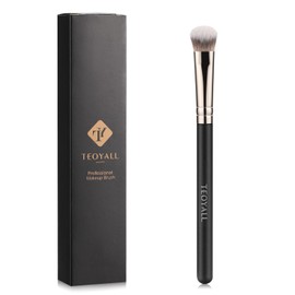 TEOYALL Under-Eye Concealer Brush, Small Flat Angled Synthetic Bristles Flawless Coverage Multitask Brush with Liquid Cream Powder
