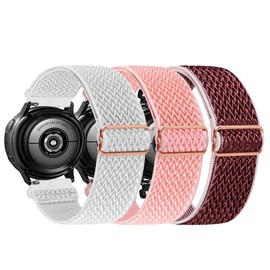 （3 Of Pack）Bands Compatible with Galaxy Watch 5 /Galaxy Watch 4 40mm 44mm,Galaxy Active 2 40mm 44mm,Galaxy Watch 5 Pro 45mm/Galaxy Watch 4 Classic, 20mm Adjustable Sport Strap for Women Men