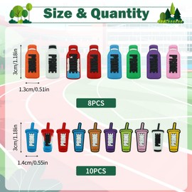 IETWATE 18 Pieces Cute Shoe Charms for Croc Charms, PVC Bottle Shoe Charms with Storage Box, Multicolored Shoe Decoration Accessories for Kids Teens and Adults Birthday Party Gifts