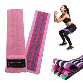 RSYHVG Resistance Bands Non-Slip Fabric Booty Bands, 3 Strengths Level Optional Fitness Loops for Glutes Hips Legs Yoga Pilates Exercise Physiotherapy and Recovery Workout