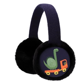 ZTL Boys Earmuffs Kids Warm Furry Knit Ear Muffs Cute Cartoon Dinosaur Truck Earmuffs Soft Plush Winter Outdoor Ear Warmers
