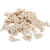 50Pcs Wooden Bird Craft Embellishments, Natural Unfinished Wood Slices for