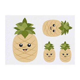 Azeeda 4 x 'Fröhliche Ananas' Temporäre Tattoos - Wasserfest, Hautfreundlich & Ungiftig · Transfers in Verschiedenen Größen (TO00038457)