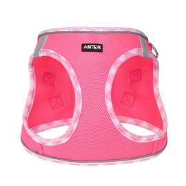 AMTOR Dog Harness with Leash Set,No Pull Adjustable Reflective Step-in Puppy Harness with Padded Vest for Extra-Small/Small Medium Large Dogs and Cats(Fuchsia)