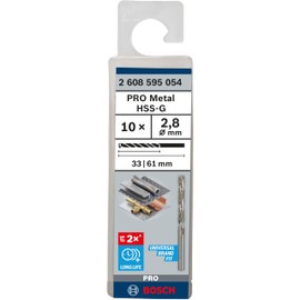 Bosch 2608595054 HSS-G DIN338 2,8x33x61, Silver, 2.8 x 33 x 61 mm
