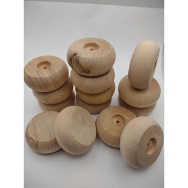 1-3/4" x 3/4" x 1/8" Unfinished Wooden Toy Wheel 14pc Packs Lot #TW11