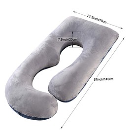 ele ELEOPTION Extra Large Pregnancy Pillow for Sleeping Pregnant Women Soft Pregnancy Body Pillow, Support for Back, HIPS, Legs J Shaped Maternity Pillows 28x57inch