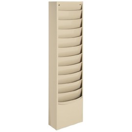 Durham 402-75 Tan Cold Rolled Steel 11 Contour Pocket Vertical Literature Rack, 9-3/4" Width x 36" Height x 4-1/8" Depth
