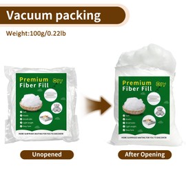 Daylendar Polyfill Stuffing Fiber Fill 100g/0.22lb,Premium Fiberfill Stuffing for Craft,High-Resilience Recyclable Crochet Stuffing, Stuffing for Stuffed Animals,Crochet, Home Decor